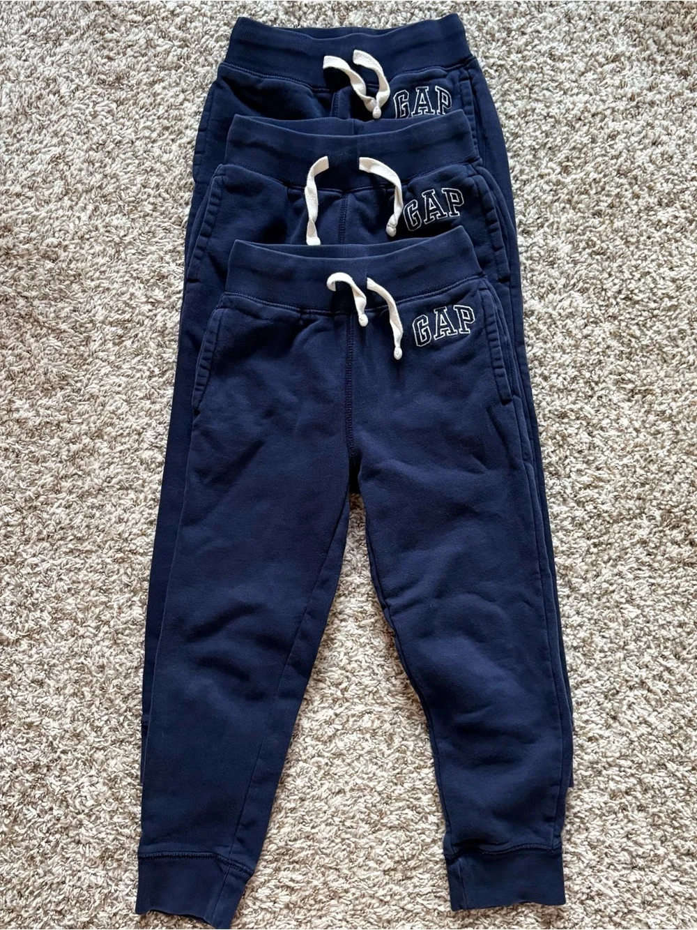 GAP Navy Blue Kids Jogger Sweatpants with White Drawstring